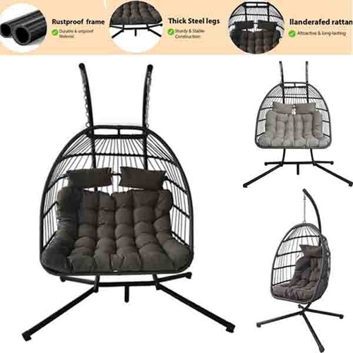 Double hanging egg - chair, with